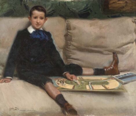 Retrato de niño jugando