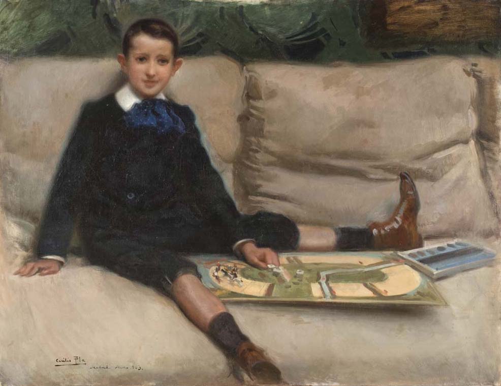 Retrato de niño jugando